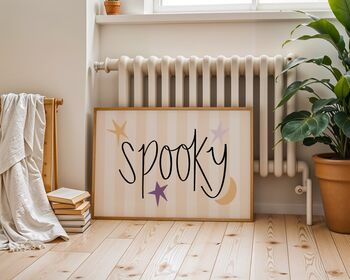 Spooky Stars And Moon Halloween Art Print, 3 of 7