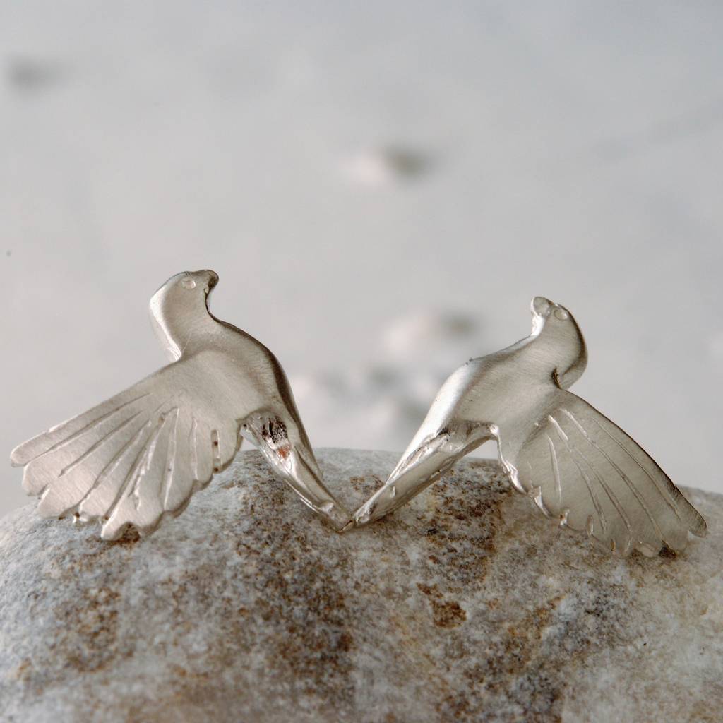 sterling silver bird stud earrings by alice stewart sterling silver bird stud earrings by alice stewart