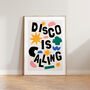 Retro Colourful Disco Is Calling Wall Print, thumbnail 1 of 5