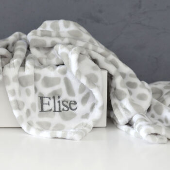 Personalised White Baby Gown And Giraffe Blanket Set, 4 of 11