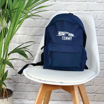 Kids Personalised Super Car School Rucksack, 2 of 5