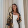 Black Satin Batik Kimono Robe, thumbnail 2 of 7