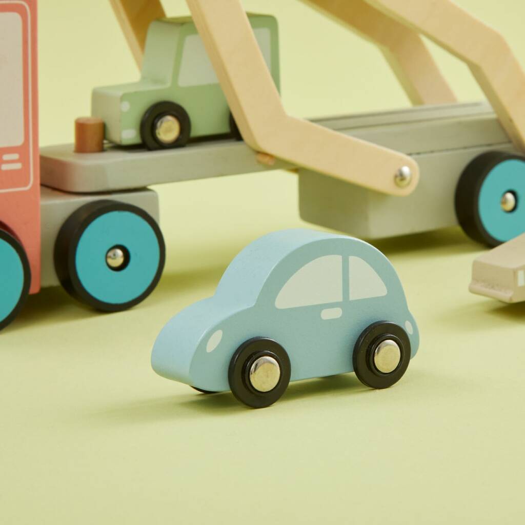 wooden transporter toy