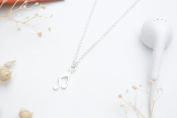Sterling Silver Music Note Necklace, 2 of 7