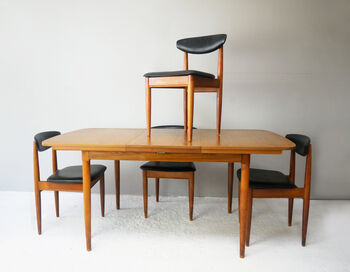 Four Mid Century Dining Chairs By Schreiber, 3 of 7