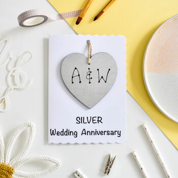 Personalised Silver 25th Wedding Anniversary Gift Card, 2 of 2