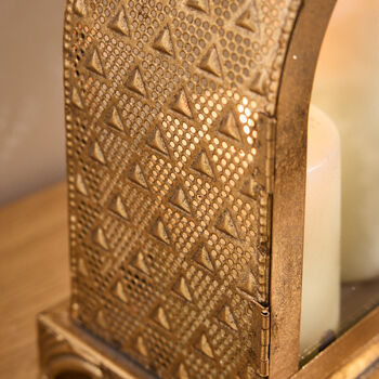 Set Of Two Moroccan Gold Arch Lanterns, 4 of 5