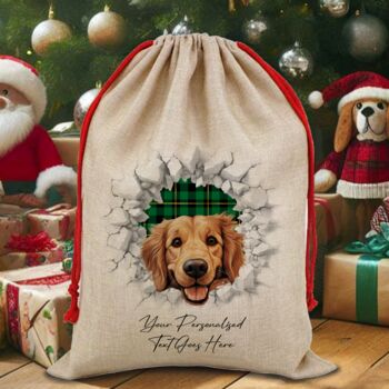 Personalised Christmas Golden Retriever Break Through, 6 of 10