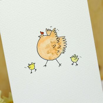Personalised 'Hen And Chicks' Handmade Card, 4 of 4
