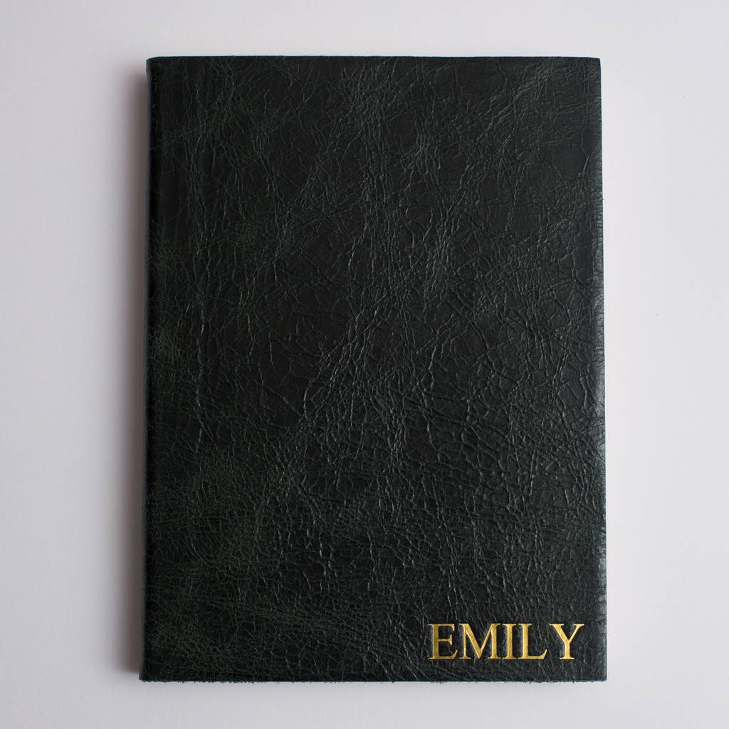 personalised notebook leather notebook with rose gold by the leather