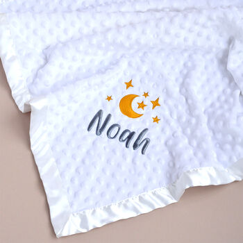 Personalised White Bubble Blanket For Newborn, 4 of 8