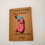 Funny Party Worm Crochet Birthday Card Handmade, thumbnail 2 of 10