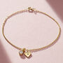 Birthstone And Initial Heart Charm Bracelet, thumbnail 1 of 7