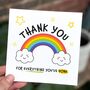 Thank You Sen Card – Rainbow Design For Keyworkers, thumbnail 1 of 8