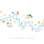 Thames Path River Hiking Route Map Art Print, thumbnail 3 of 3