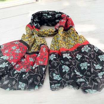 Vintage Branch And Leaf Sketch Scarf, 2 of 5