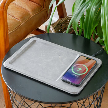 Leather Vanity Tray And Wireless Phone Charger, 10 of 12