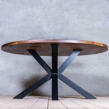 Causey Stripe Walnut Dining Table With Spider Legs, 4 of 6