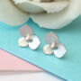 Sterling Silver Thank You Bridesmaid Hydrangea Earrings, thumbnail 3 of 12