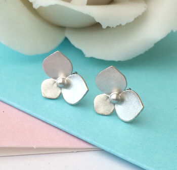 Sterling Silver Thank You Bridesmaid Hydrangea Earrings, 3 of 12