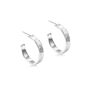 Sterling Silver Beaten Flat Hoop Earrings, thumbnail 3 of 4