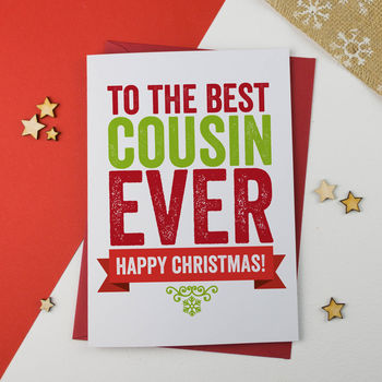 Best Cousin Christmas Card By A Is For Alphabet | notonthehighstreet.com