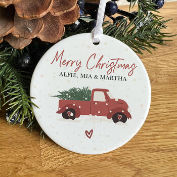Personalised Merry Christmas Ceramic Ornament For Family, 8 of 8