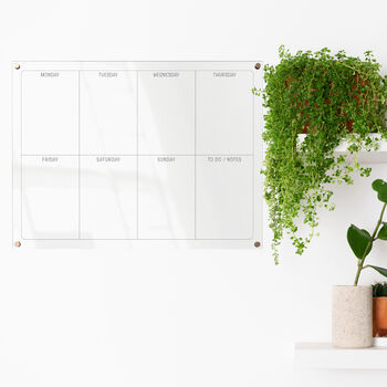 Acrylic Weekly Planner Black And Clear Whiteboard, 4 of 8