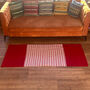 Red / Pink Striped Cotton Rug, thumbnail 1 of 3