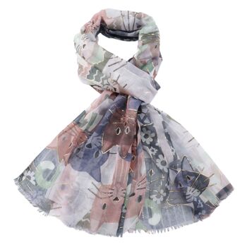 Colourful Fancy Cats Scarf, 3 of 8