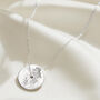 Birth Flower Spinner Necklace In Sterling Silver, thumbnail 8 of 12