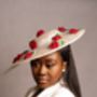 White And Red Petal Hat, thumbnail 1 of 2
