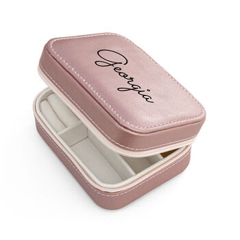 Personalised Pink Travel Jewellery Case, 8 of 10