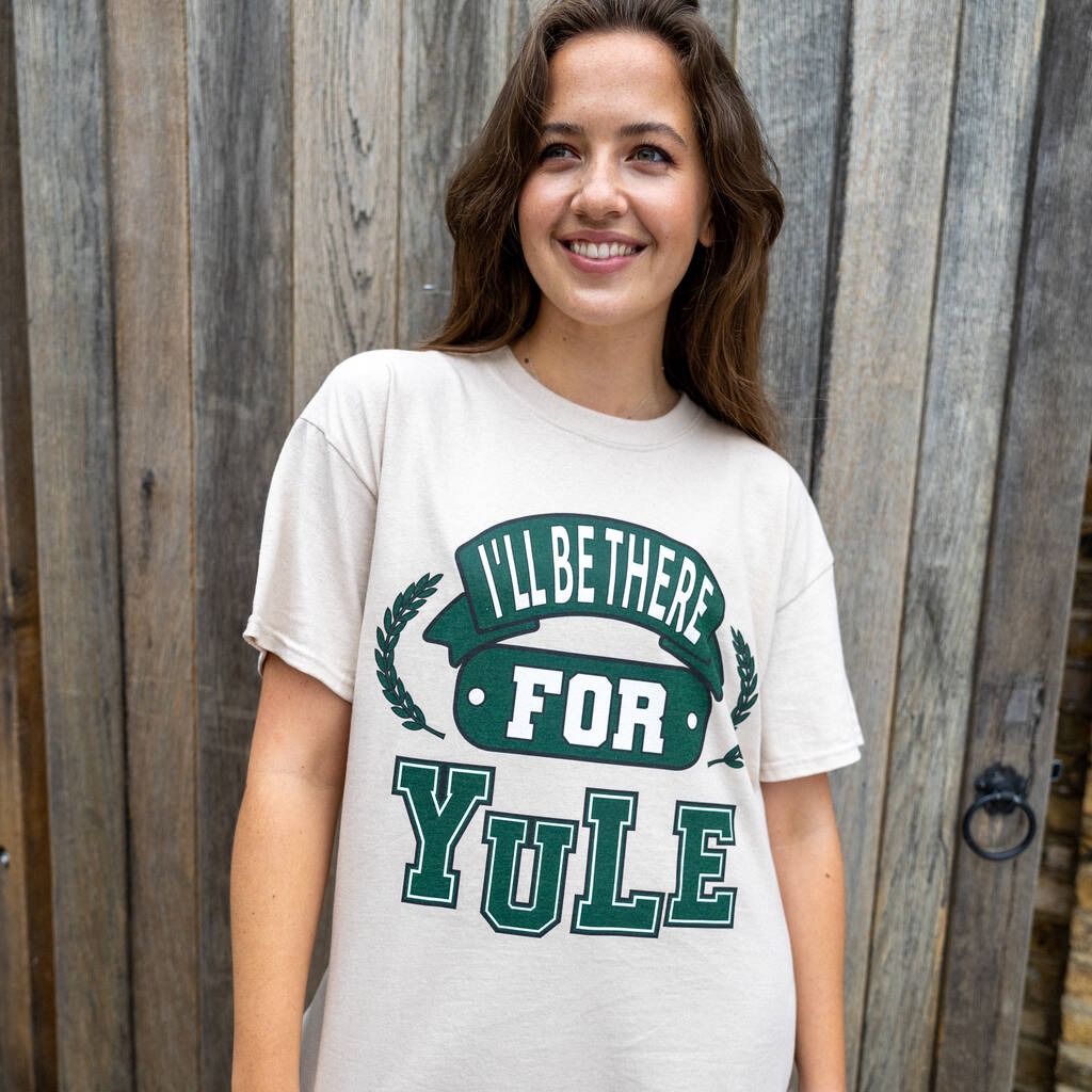 There For Yule Women's Christmas T Shirt In Sand, 1 of 4