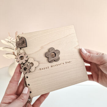 Personalised Wooden Daisy Card – Mother’s Day And Birthday, 3 of 6
