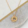 18ct Gold Plated Sterling Silver Love Rings Necklace, thumbnail 1 of 4