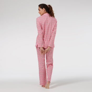 Cotton Pyjamas In Pink Solero Print, 3 of 5