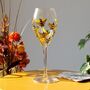 Bumblebee Painted Wine Glass, thumbnail 1 of 7