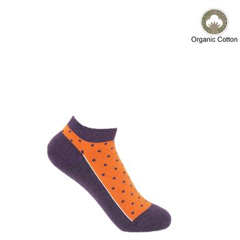 Polka Berry And Delicate Orange Women's Trainer Socks, 3 of 7