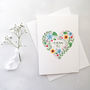 'Caru Ti' Floral Heart Welsh Greeting Card, thumbnail 1 of 2