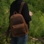 Front Pocket Vintage Look Leather Backpack, thumbnail 4 of 6