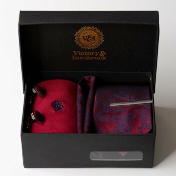 Red Wedding Tie Set And Socks Groomsmen Gift For Him, 5 of 11