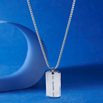 Engraved Tag Pendant Necklace For Men And Women, 9 of 12