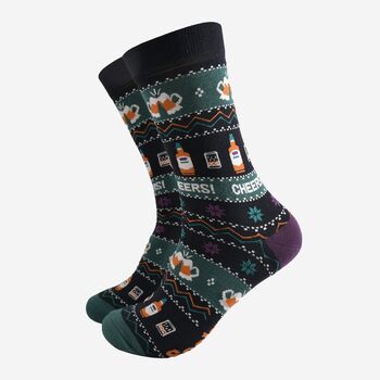 Men's Bamboo Socks Party Drinks Fair Isle, 2 of 5