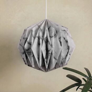 Marble Pattern Origami Globe Lampshade, 2 of 4