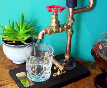 Personalised Copper Pipe Drink Dispenser With Red Tap, 2 of 5