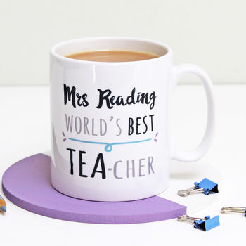 Personalised World's Best Teacher Tea Mug, 2 of 6