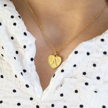 Dotted Heart Initial Charm Necklace, 4 of 8