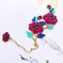 Dahlia Flower Enamelled Bookmark Engraved With Initial, thumbnail 1 of 7