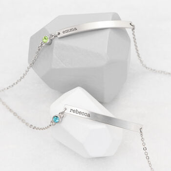 Personalised Silver Birthstone Crystal Bracelet, 4 of 12